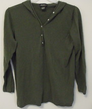 Womens Eddie Bauer Olive Green Long Sleeve Hooded Top Size Large Tall - $9.95