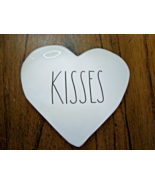 NEW Rae Dunn KISSES 6&quot; Heart Ceramic Standing Table Decoration by Magenta - $16.78