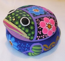4&quot; Toad Frog Trinket Keeper Jewelry Box Handmade Clay Pottery Ceramic T2 - £12.70 GBP
