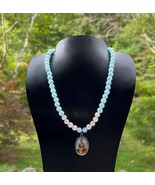 Krishna Rose Quartz Pendant Necklace | Handmade Gemstone Blessing Jewelr... - $766.25 MXN