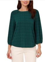 Adrianna Papell Womens Blouse Green Top Stretch 3/4 Sleeve Relaxed Fit M... - $691.12 MXN