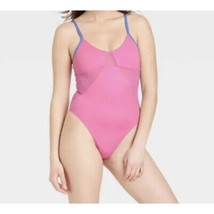 Colsie Women&#39;s Mesh Thong Bodysuit Heart Pink Blue Medium NEW - $380.13 MXN