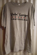 New Gray &quot;Livin&#39; Large Las Vegas&quot; Short Sleeve Mens Gray T Shirt 5XL 5X 6003057 - £11.38 GBP