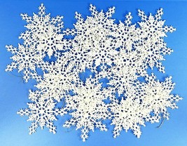 Lattice White Snowflake Ornaments 6.5&quot; Long Set Of 22 Plus 2 Smaller Sno... - $19.62