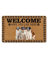 Funny St. Bernard Dogs Lover Outdoor Doormat Hope You Like Dog Welcome M... - £30.92 GBP