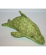 A Mart Green Dolphin 12&quot; Flower Plush Thin Cloth Stuffed Sewn Eye Amart ... - $14.60 CAD