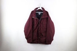 Vintage 90s Woolrich Mens Large Wool Lined Full Zip Parka Jacket Maroon USA - £46.94 GBP