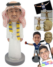 Personalized Bobblehead Cool Dude Wearing A Juba With A Scarf Around His Neck -  - £73.09 GBP