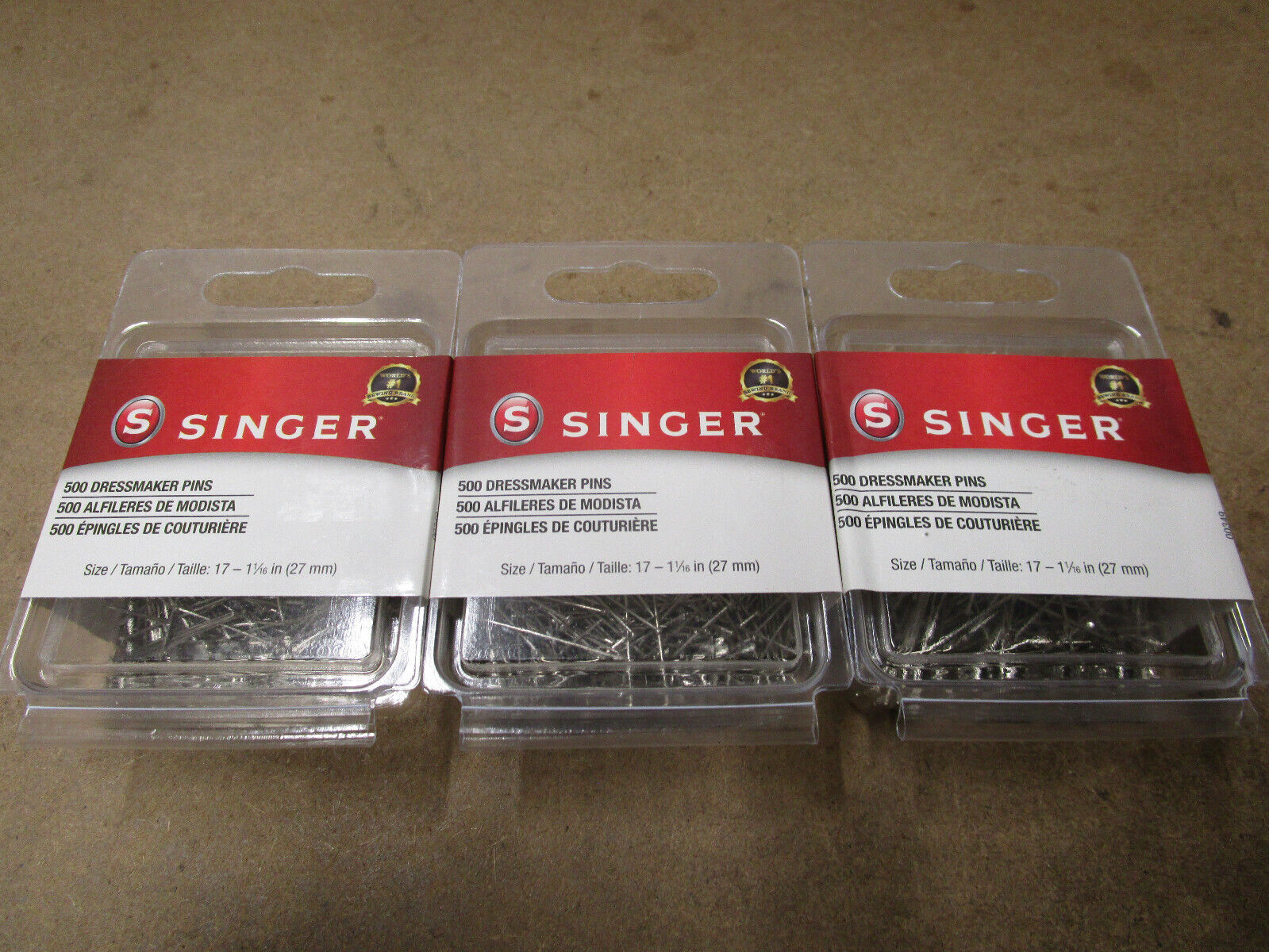 Primary image for Singer 1500 Dressmaker Pins 3-500 Packs