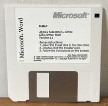 Set Lot 6 1984-1992 Microsoft Word Apple Macintosh Series Install Floppy... - £784.69 GBP