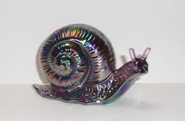 Fenton Glass Plum Carnival Purple Snail Figurine Special Order by Mosser... - $218.25