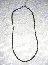 BLACK 3 mm BRAIDED WEAVE LEATHER LOOK CORD 17.5&quot;+ NECKLACE ADD A PENDANT... - $3.99