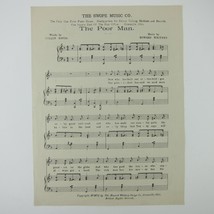 Sheet Music The Poor Man Howard Whitney Swope Co Greenville Ohio Antique... - $49.99