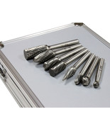 8pcs Double Cut Carbide Rotary Burr Set With Aluminum Case 1/4&quot; Shank - $28.04