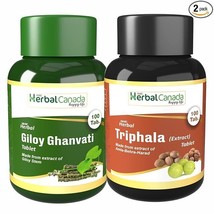 Giloy Ghan Vati (100 Tablets) + Triphala (100 Tablets) Pack of 2 - £19.77 GBP