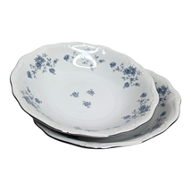Set of 2 Johann Haviland Blue Garland Coupe Soup Bowls Fine China New Vtg - $368.13 MXN