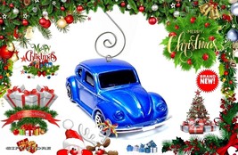  Great Gift Blue Vw Beetle Volkswagen Christmas Ornament &amp; Fan Switch Hanger - £30.89 GBP