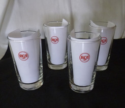 Set of 4 Vintage RCA Logo Advertising Promo Tumblers 8 Ounce Libbey Glass - £23.98 GBP