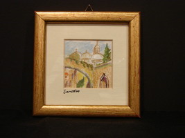 Original Miniature Watercolor Jerusalem Via Dolorosa (Second Station)  Framed, M - £3.97 GBP
