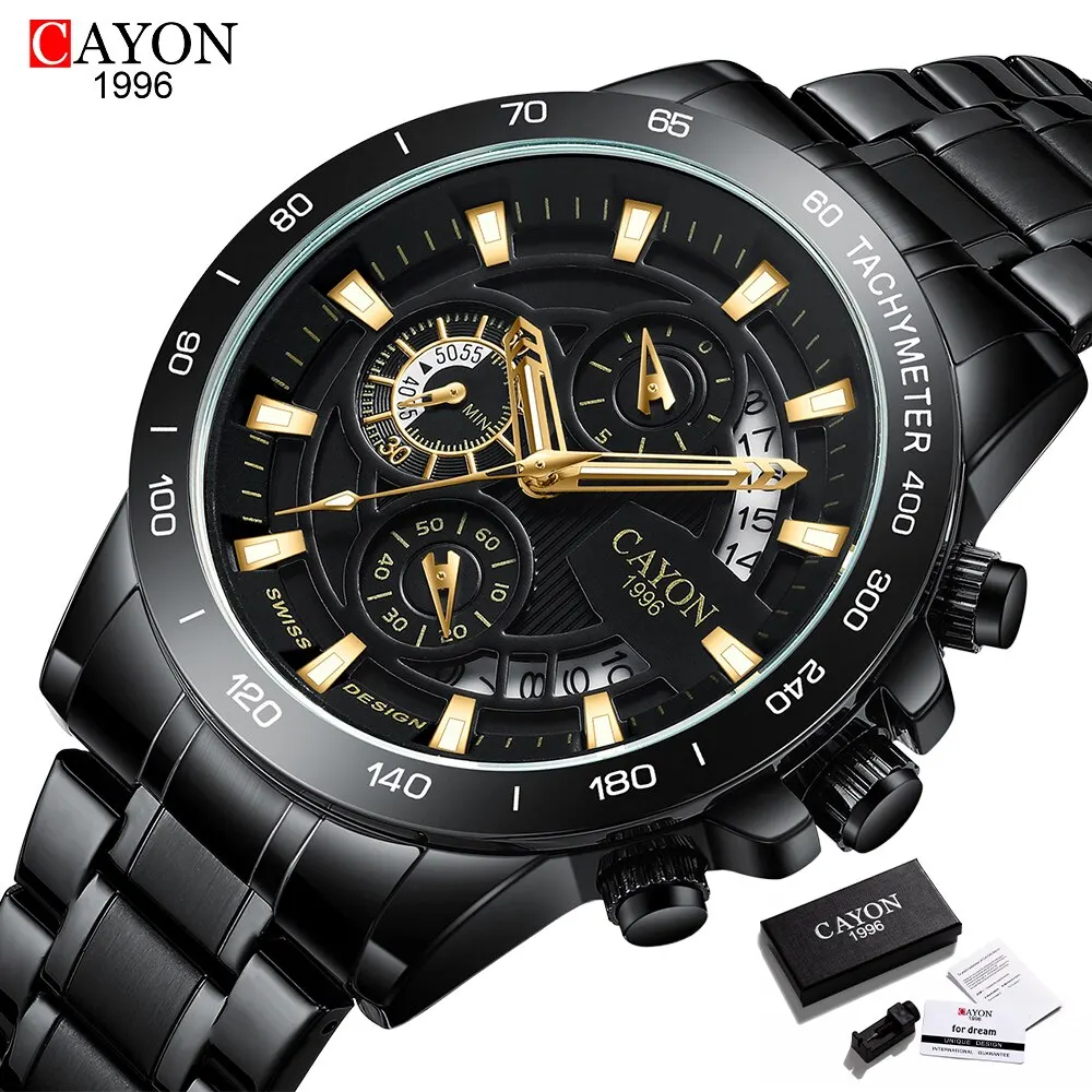 Fashion Business Top Luxury Brand Quartz Watch Men Chronograph Stainless... - $74.53