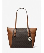Michael Kors Charlotte Large Logo and Leather Top-Zip Tote Bag 35T0GCFT3... - £116.28 GBP