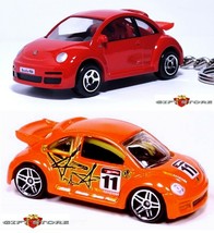 RARE 2 KEY CHAIN LOT RED ORANGE VW NEW BEETLE VOLKSWAGEN CUSTOM LIMITED ... - $58.98