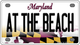 At The Beach Maryland Novelty Mini Metal License Plate Tag - £11.25 GBP