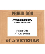 Proud Son of a Veteran Engraved Wood Picture Frame - 4x6 5x7 - Military ... - £18.87 GBP+