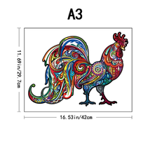 Cock Wooden Puzzle Wooden Jigsaw Puzzles Unique Beautiful Rooster Jigsaw Unique  - £7.36 GBP+