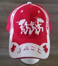 New Orleans Jazz Buorbon Street Saints Baseball Hat Red White Raised Emb... - £18.12 GBP