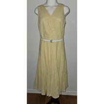 Tommy Hilfiger Yellow Sleeveless Dress Plaid Pattern Pink White Belted S... - $24.70