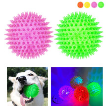2 Pack Led Light-Up Spike Ball Pet Dog Toy Rubber Flash Entertained Fetch Toy - £14.06 GBP