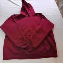 Hanes EcoSmart RN#15763 Men&#39;s Red Cotton Blend Pullover Hooded Sweatshir... - $12.46