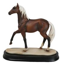 Equine Pride Flaxen Chestnut Horse With Fair Mane And Tail Figurine On Base - $24.99