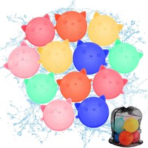 12 PCS Reusable Water Balloons Refillable Water Balloons For Kids Silicone Water - £18.37 GBP