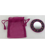 NOS Vintage Pier 1 Imports Make Up Purse Mini Mirror with Mesh Bag Pink ... - £11.18 GBP