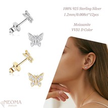 Moissanite Butterfly Stud Earrings Delicate Butterfly Earrings Everyday Stack  - £43.72 GBP