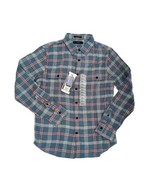 NWT Lucky Brand Mens  Shirt Small Blue Plaid Flannel Classic  Button up ... - $13.47 CAD