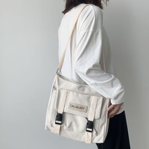 Japanese simple messenger bag Korean bag student nylon waterproof canvas bag cro - £28.22 GBP
