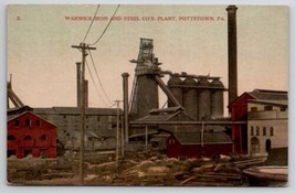 Pottstown PA Warwick Iron And Steel Co Plant Pennsylvania Postcard E46 - $9.95