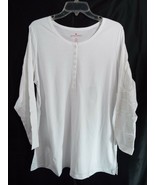 Women&#39;s Plus Size Henley Long Sleeve Shirt in White 14/16 - 5X - £13.29 GBP