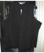 Ladies Black QUILTED VEST Plus Size 3X No Label - €17,15 EUR