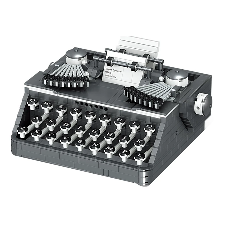 Creative Typewriter Keyboard Toy Mini Size Building Blocks DIY Writing Machine - £38.68 GBP