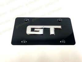 3D GT Emblem Badge Black Aluminum Metal Vanity Front License Plate Tag M... - £23.59 GBP