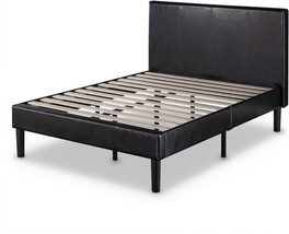 Zinus Gerard Faux Leather Upholstered Platform Bed Frame / Mattress, Queen - £210.02 GBP