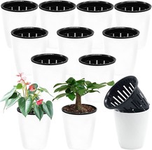 Self-Watering Plastic Planters, 4-Inch Plastic Flower Plant Pots With Inner - £35.30 GBP