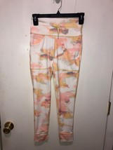 All In Motion Girls Large 10-12 Pastel Watercolor Floral Print Leggings EUC - £4.65 GBP