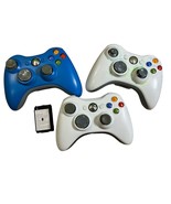 Lot of 3 Xbox 360 Wireless Controllers for Parts/Repair, Sticky Buttons,... - £30.43 GBP