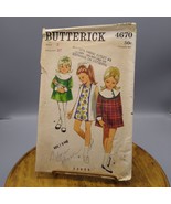 Vintage Sewing PATTERN Butterick 4670, Child Girl Dresses, Size 2 - £18.24 GBP
