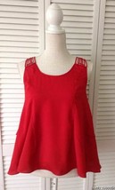New Mm Couture By Miss Me Lattice Ruffle Red Top (Size S) - Msrp $78.00! - £15.77 GBP